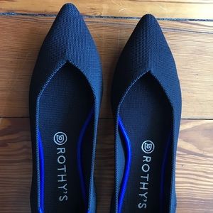 Rothy’s Black Pointed Flat 9.5